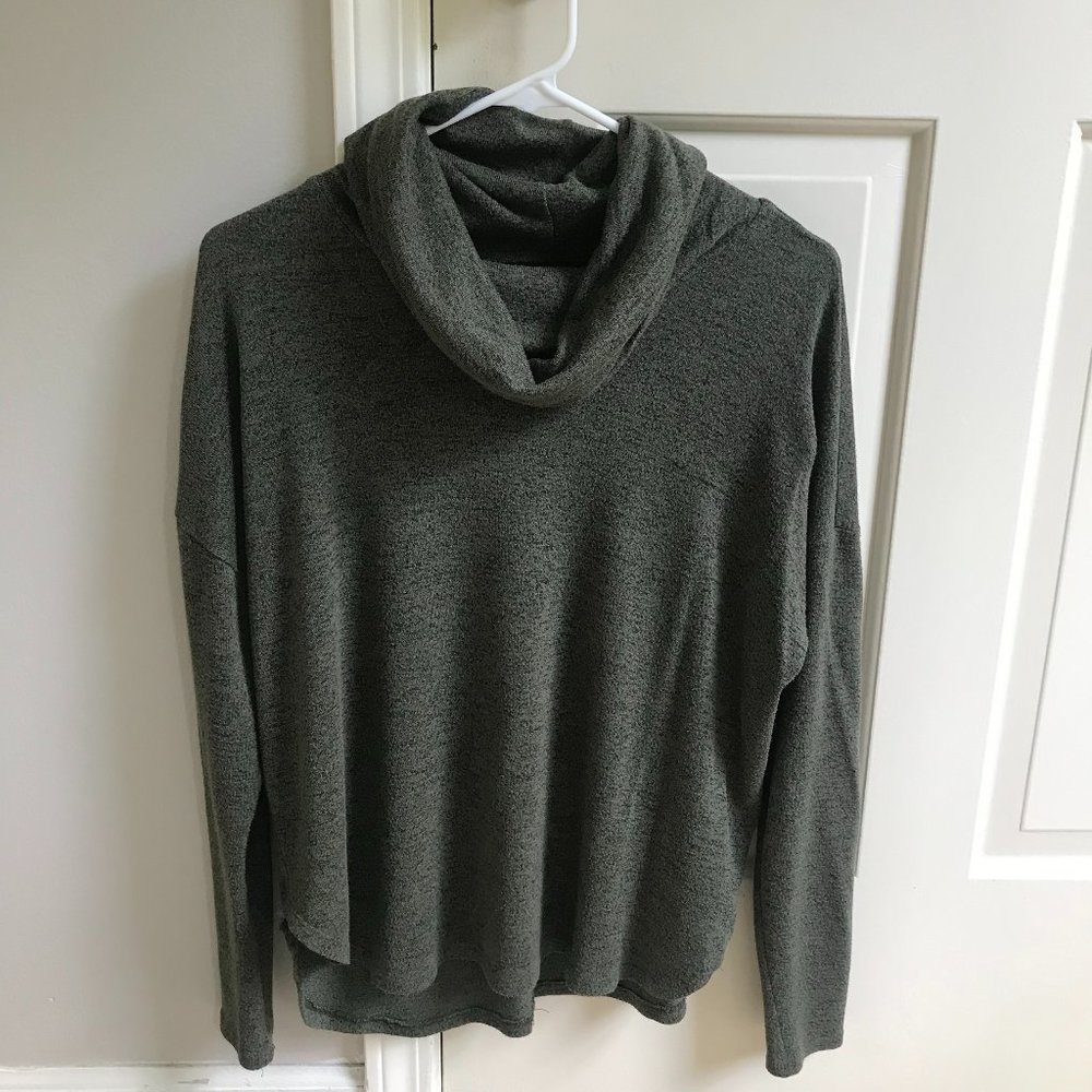 ✳️ FOREVER 21 Heather Green COWL NECK Tunic Cut SWEATER  ✳️